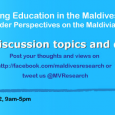 Maldives Research Education Forum: June 2012